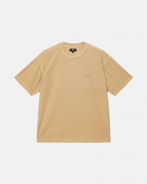 Amber Gold Stüssy Lazy Tee | POMX5-0864