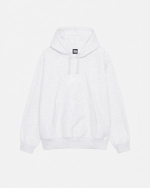 Ash Heather/White Stüssy Stock Logo Applique Hoodie | KRTG1-4692