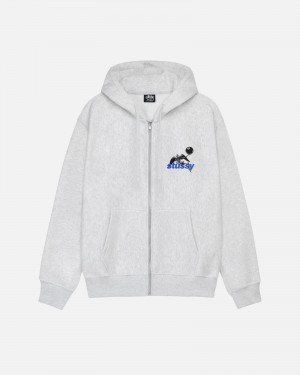 Ash Heather Stüssy Apocalypse Zip Hoodie | ESDU-83241