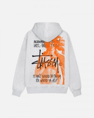 Ash Heather Stüssy Ist Venus Zip Hoodie | CNPL6-9235