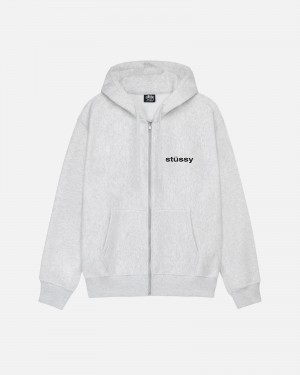 Ash Heather Stüssy SS-Link Zip Hoodie | TKSQ1-2857