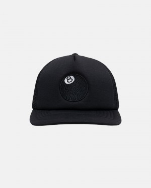 Black Stüssy 8 Ball Trucker Cap | MKAD8-2734