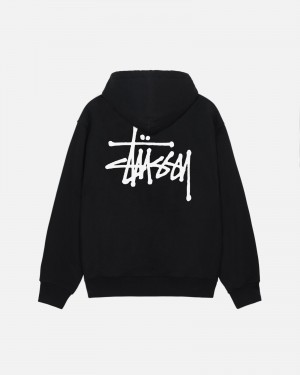 Black Stüssy Basic Stussy Hoodie | TACD5-0792