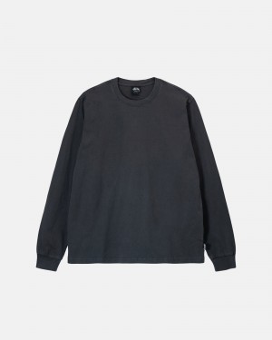 Black Stüssy Heavyweight Pigment Dyed Ls Crew | ABJP3-0574