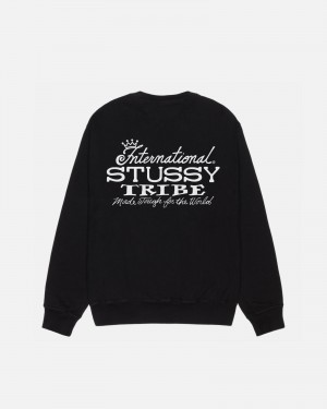 Black Stüssy IST Crew Pigment Dyed | KOZJ5-3974