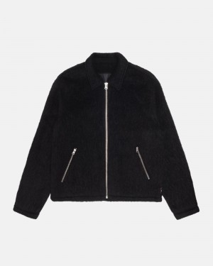 Black Stüssy Mohair Club Jacket | PFVU2-0796