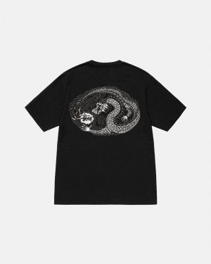 Black Stüssy Mosaic Dragon Tee Pigment Dyed | SNPI-48715