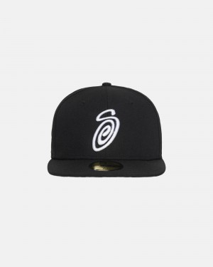 Black Stüssy New Era 59Fifty Curly S | IKHW3-2159