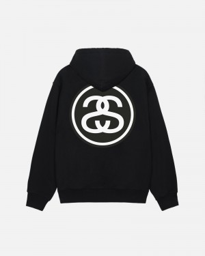 Black Stüssy SS-Link Hoodie | PKYA6-9572