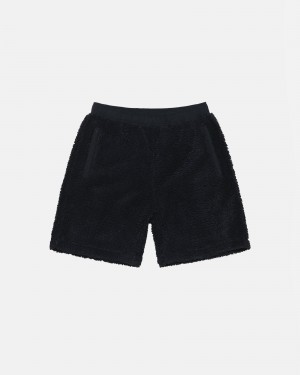 Black Stüssy Sherpa Short | HEID3-5127