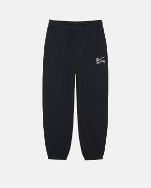 Black Stüssy & Nike Stone Washed Fleece Pant | VMDE5-3790