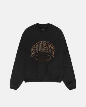 Black Stüssy Varsity Oversized Crew | UVXR9-4385