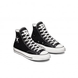 Black / White / Black Stüssy x Converse - Chuck 70 High Top Trainers A01765C | A01765C