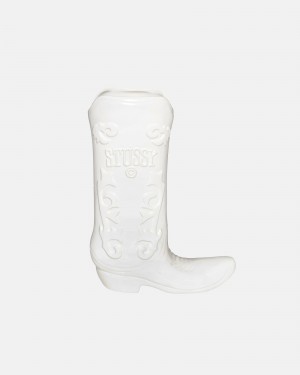 Ceramic White Stüssy Ceramic Boot Vase | MEUR4-7035