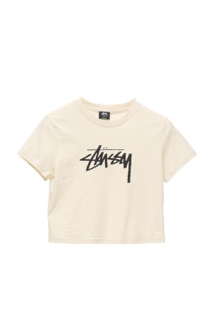 Cream Stüssy Shadow Stock Slim Tee | FUSYMI-381