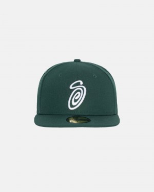 Forest Green Stüssy New Era 59Fifty Curly S | PCDH4-1265