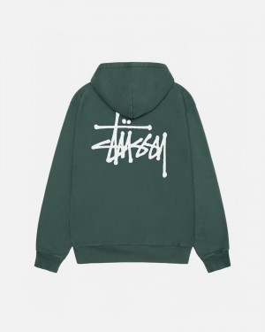 Forest Stüssy Basic Stussy Hoodie Pigment Dyed | UVOD-41573