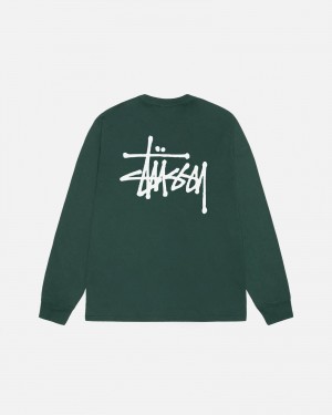 Forest Stüssy Basic Stussy LS Tee Pigment Dyed | KALI6-9174