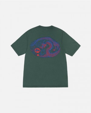 Forest Stüssy Mosaic Dragon Tee Pigment Dyed | YDOW-67458