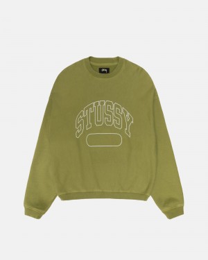 Green Stüssy Varsity Oversized Crew | ICHG2-8170