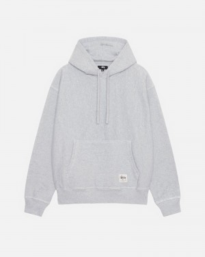 Grey Heather Stüssy Contrast Stitch Label Hoodie | OFRT5-0416