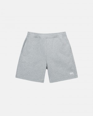 Grey Heather Stüssy Stock Logo Sweatshort | ROVL0-5931