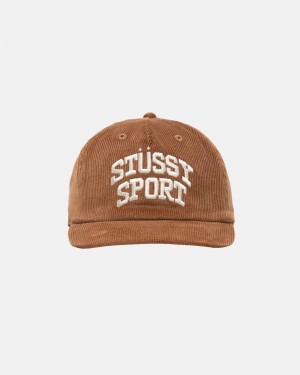 Hazelnut Stüssy Mid-Depth Sport Arch Strapback | OBIL6-1082