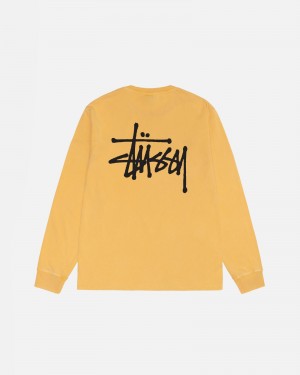 Honey Stüssy Basic Stussy LS Tee Pigment Dyed | ZKSP-27198