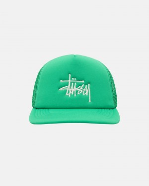 Kelly Green Stüssy Trucker Big Basic Snapback | RFQB2-4753