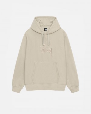 Khaki Stüssy Basic Applique Hood | MJWU-53248