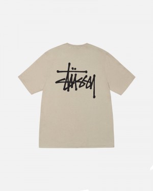 Khaki Stüssy Basic Stussy Tee | LSAX-15438