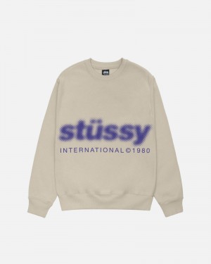 Khaki Stüssy Blur Crew | WXQK9-7013