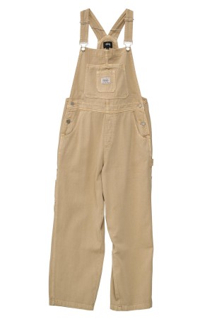 Khaki Stüssy Nevada Denim Overall | QVLTIK-237