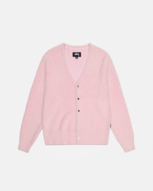 Light Pink Stüssy Shaggy Cardigan | MVTX8-4935