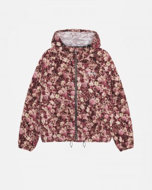 Maroon Stüssy Beach Shell Floral Nylon | OYTK-07286