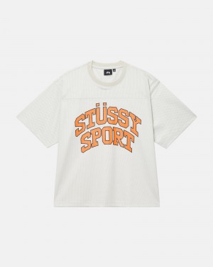 Natural Stüssy Sport Mesh Football Jersey | VITY8-6702