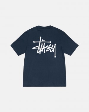 Navy Stüssy Basic Stussy Tee | ECBY-65817