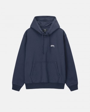 Navy Stüssy Stock Logo Hoodie | MSJA6-1473