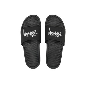 Off Noir/White Stüssy & Nike Benassi Slide | URJH5-0183