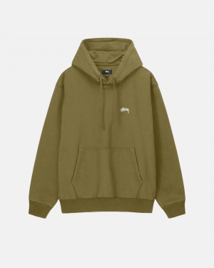 Olive Stüssy Stock Logo Hoodie | ZCBT3-9261