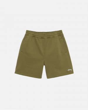 Olive Stüssy Stock Logo Sweatshort | CEUT6-3207