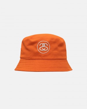 Orange Stüssy Deep Bucket Hat SS Link | JUCY8-4325