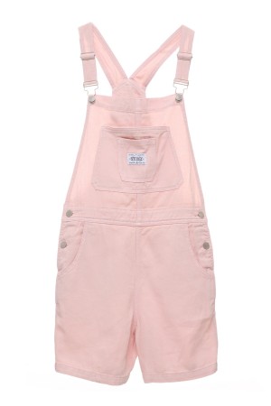 Pigment Washed Pink Stüssy Nevada Denim Short Overall | JRIOPM-630