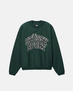 Pine Stüssy Sport Relaxed Oversized Crew | SHEK-39647