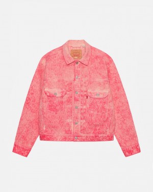 Pink Stüssy & Levi's Dyed Jacquard Trucker Jacket | DPOE-09637