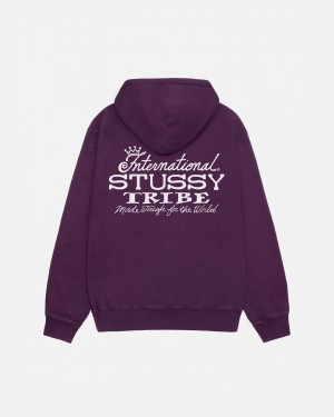 Purple Stüssy IST Hoodie Pigment Dyed | CJOW7-4916