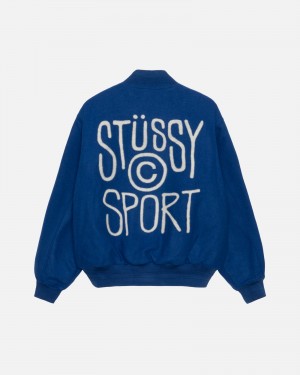 Royal Stüssy Sport Melton Varsity Jacket | IKRY1-9602