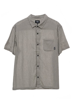 Slate Blue Stüssy Kemp Check Ss Shirt | ERUOJG-935