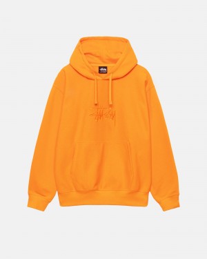 Tangerine Stüssy Basic Applique Hoodie | YZMW3-8517