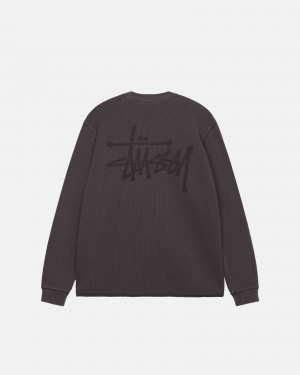 Washed Black Stüssy Basic Stock Ls Thermal | JXZE1-9065